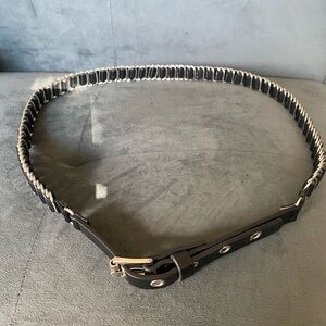 Chic Black Belt with Silver Buckle